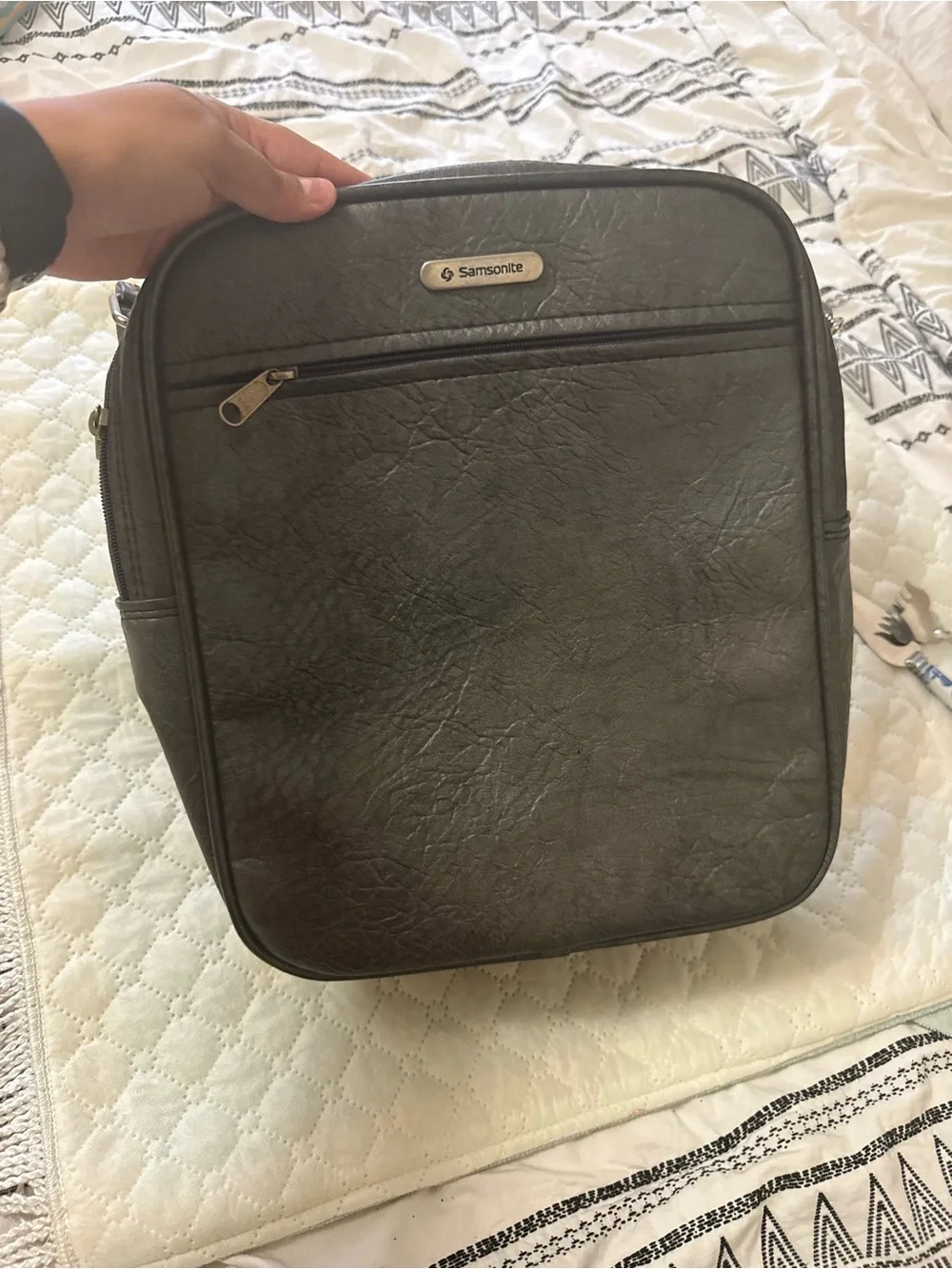 Vintage Samsonite Silhouette Carry On Overnight Travel Bag grey Adjustable Strap